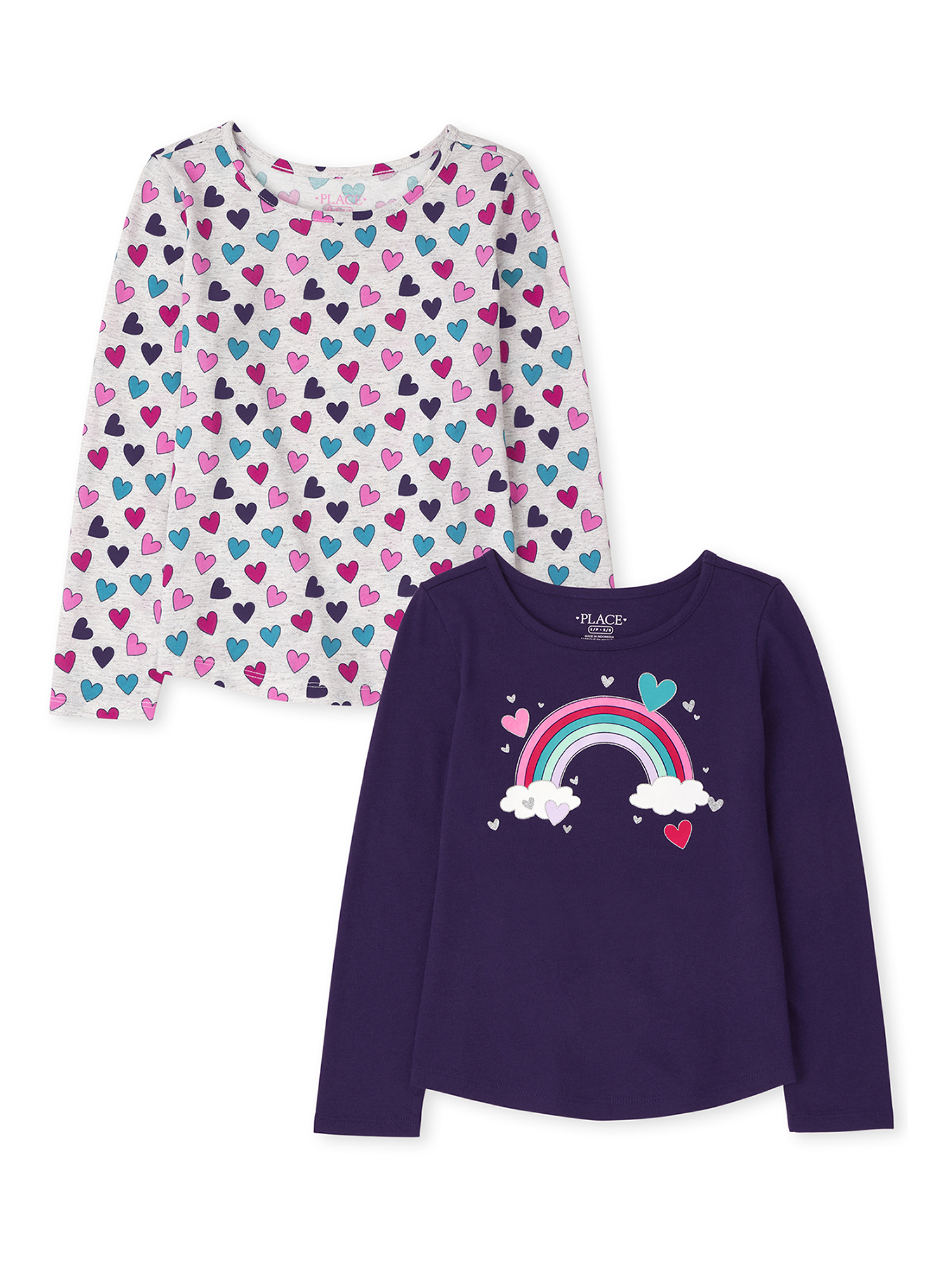The Children's Place Girls Long Sleeve TShirts, 2Pack, Sizes 416