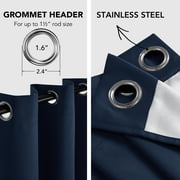 Deconovo Blackout Curtains 84 inch - Thermal Insulated Curtains for Bedroom with Back Silver Coating (52 x 84, Navy Blue, 2 Panels)