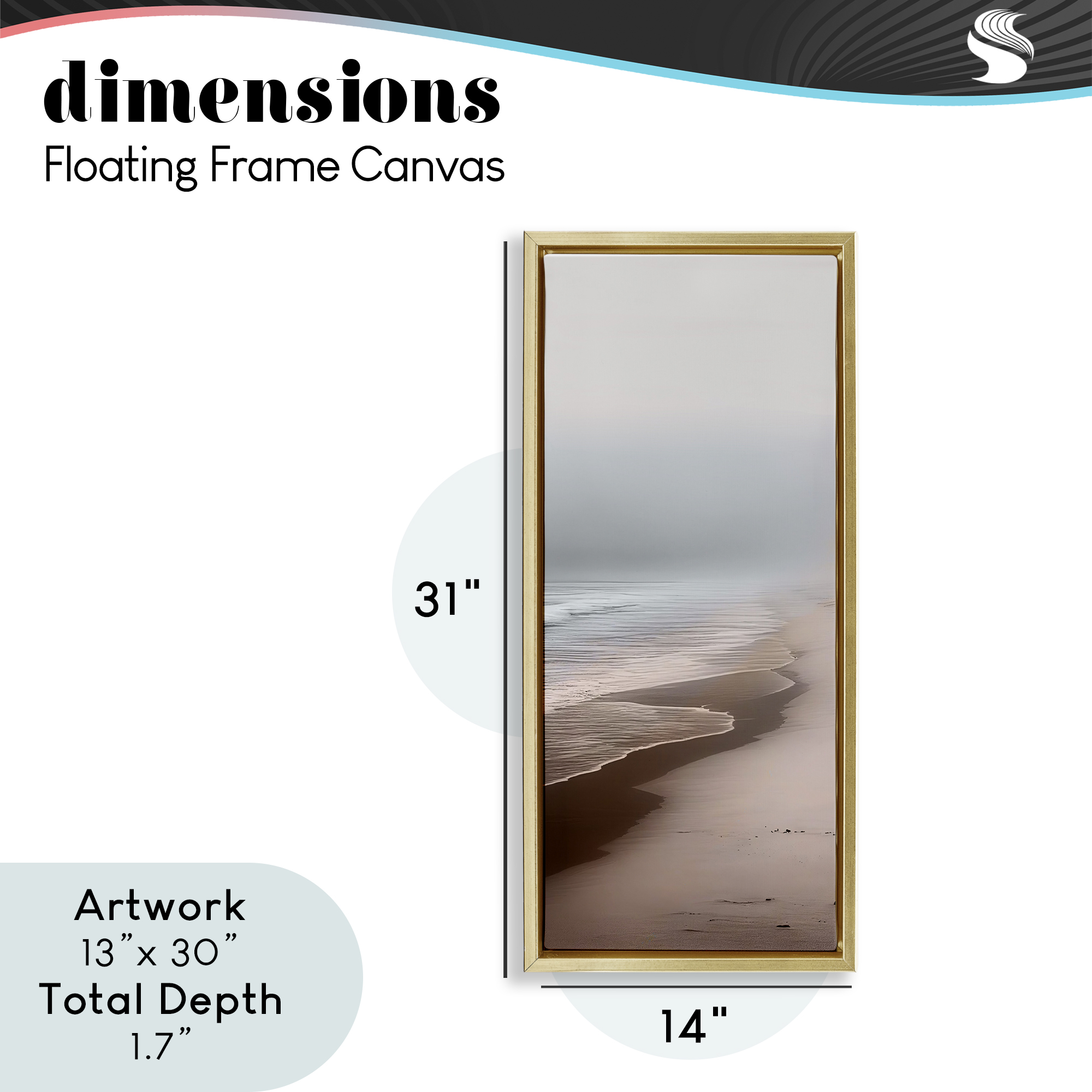 Take Me Down To Sea Again Gold Framed Floater Canvas Wall Art, design by Sasha