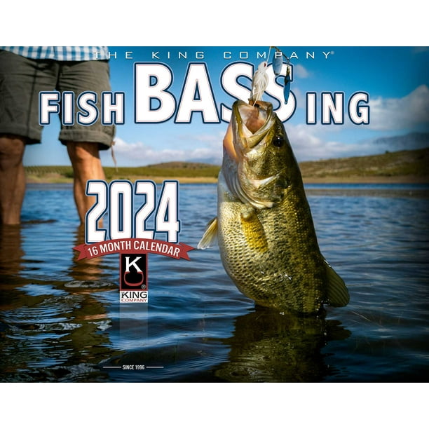 2024 Bass Fishing Wall Calendar 16Month XLarge Size 14x22, Best