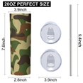 thumbnail image 3 of Camouflage 20 Oz Stainless Steel Skinny Tumbler – Vacuum Insulated Slim Travel Cup with Lid & Stainless Steel Straw, 360° Full Wrap Printed Tumbler for Home, Office & Outdoor Use, 3 of 6
