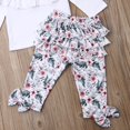 thumbnail image 4 of Toddler Kids Baby Girl Ruffle Floral Tops Pants Leggings 3Pcs Outfits Clothes, 4 of 5