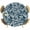 DarkBlue, variant on Elastic Fitted Round Tablecloth, Blue Spring Floral Waterproof Stretch Table Cover for 36"-44" Tables, Farmhouse Flowers Elegant Pastoral Washable Outdoor Tablecloths for Patio, Picnic, Camping