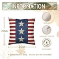 thumbnail image 3 of 4th of July Pillow Covers 20x20 Set of 2 Patriotic American Flag Stars Outdoor Throw Pillow Cover Farmhouse Independence Day Red White and Blue Stripes Pillow Cases for Couch Sofa, 3 of 6