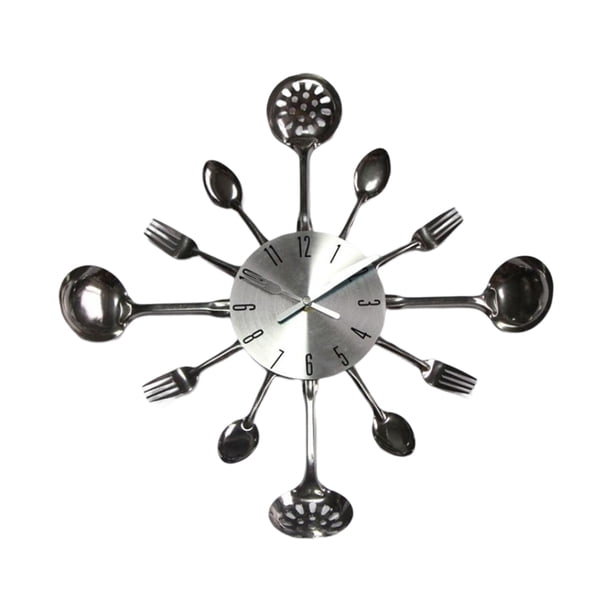 Reloj de pared 3D Wosthever Estilo moderno Decoración para El hogar plata