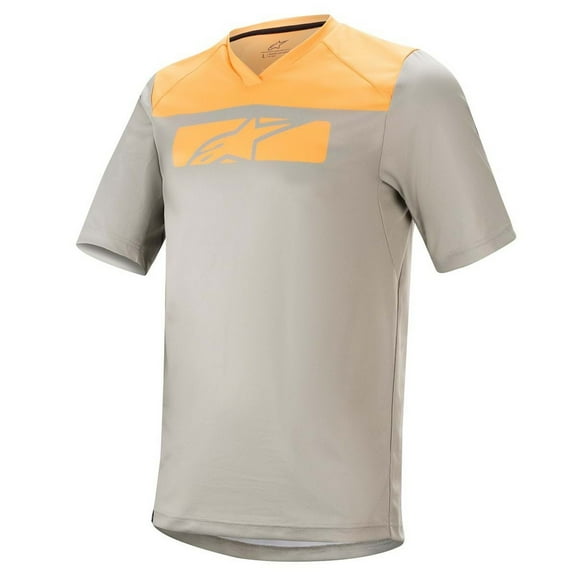 Alpinestars Drop 4.0 Mens SS MTB Mountain Bike Jersey Gray/Orange MD
