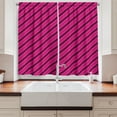 thumbnail image 2 of Ambesonne Hot Pink Kitchen Curtains, Diagonal Lines Modern, 55"x39", Hot Pink Black, 2 of 3