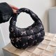 thumbnail image 4 of Crescent Bag Bubble Bolso para Mujer Bowknot Print Trendy Zipper Muñequera Satchel, 4 of 9