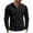 Black, variant on Men Long Sleeve Vertical Ribbed Henley Long Sleeve Three Button Notch Placket Contrast Inner Placket Soft Knit Relaxed Fit Daily Casual Layering Pullover Brown S