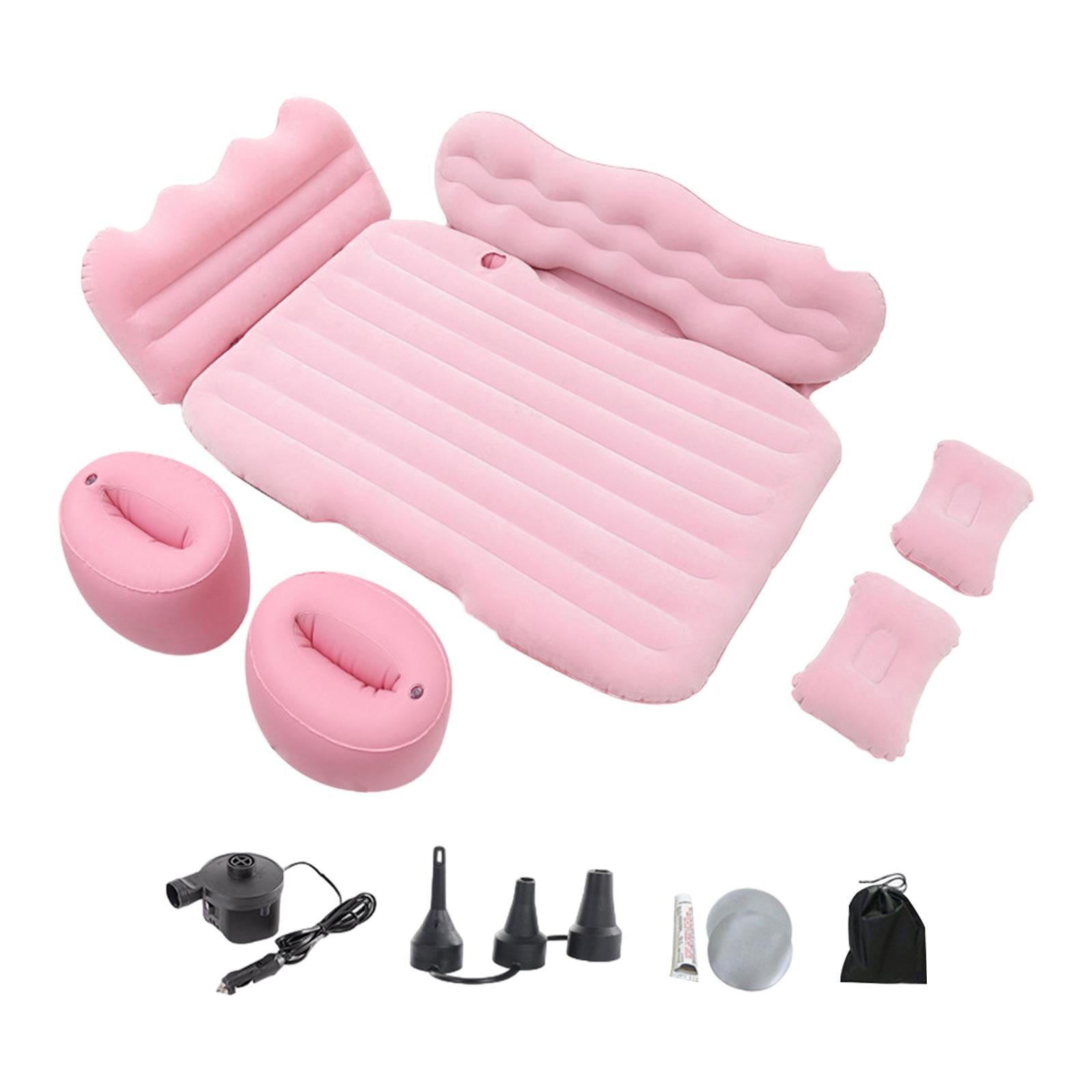 Colaxi Car Inflatable Mattress Backseat Sleeping Pad, Portable Camping Air Mattress Bed, Car Air Bed for Auto MPV Camping Picnic Pink