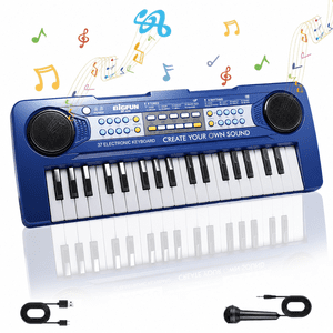 OUTGOO 37-Key Kids Keyboard Piano - Blue