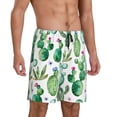 thumbnail image 2 of Easygdp Cactus Plants1 Men's Short Pajama Pants, Sleep Shorts, Household Pants, Casual Pants with Pockets - Large, 2 of 9