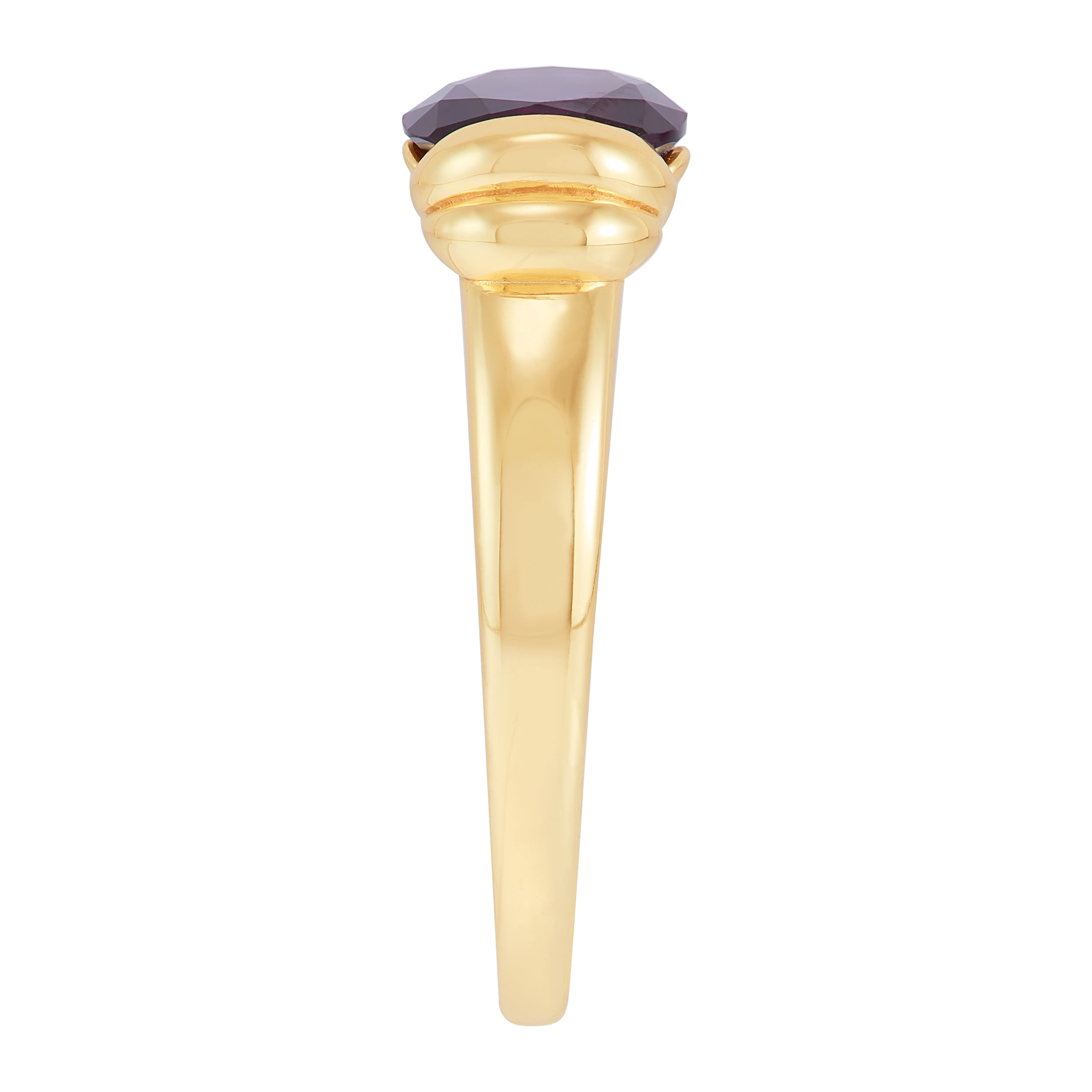 Brilliance Fine Jewelry Oval Simulated Amethyst Ring in Sterling Silver and 14KT Gold Plate