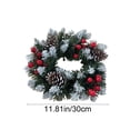 thumbnail image 4 of TanSiDing 1pcs Christmas Wreath for Front Door with Realistic Snowflakes Red Berries Pinecones Christmas Decoration for Outdoor Indoor Home Party Decor 30cm, 4 of 9
