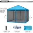 thumbnail image 3 of ABCCANOPY 10 ft x 10 ft Easy Pop up Outdoor Canopy Tent With Netting, Sky Blue, 3 of 6