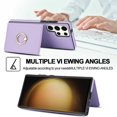 thumbnail image 6 of ELEHOLD Case for Samsung Galaxy S23 Ultra,Business PU Leather Stand Case with Card Holder & Ring Holder,Violet, 6 of 7