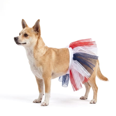 Vibrant Life Patriotic Tutu for Pets, Red White Blue, XS/S