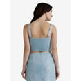 thumbnail image 5 of Madden NYC Women's Distressed Sparkle Twill Corset, Sizes XS-XXL, 5 of 5