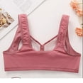 thumbnail image 4 of iHPH7 Bras for Women Front Closure Convenient Snap No Underwire Push Up Bra Wireless Bras Front Clasp Padded Bras for Women Front Button Everyday Sleep Bras Soft Pink 38, 4 of 8