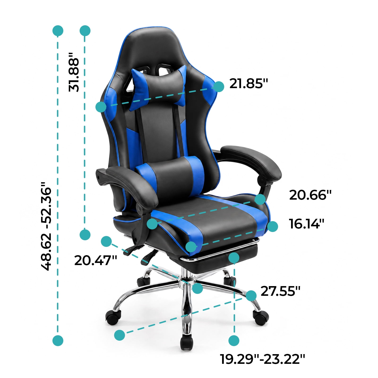 Alvantor Gaming Chair, Adjustable Backrest and Height, Ergonomic Computer Chair with Footrest and Lumbar Support, 275lb Capacity