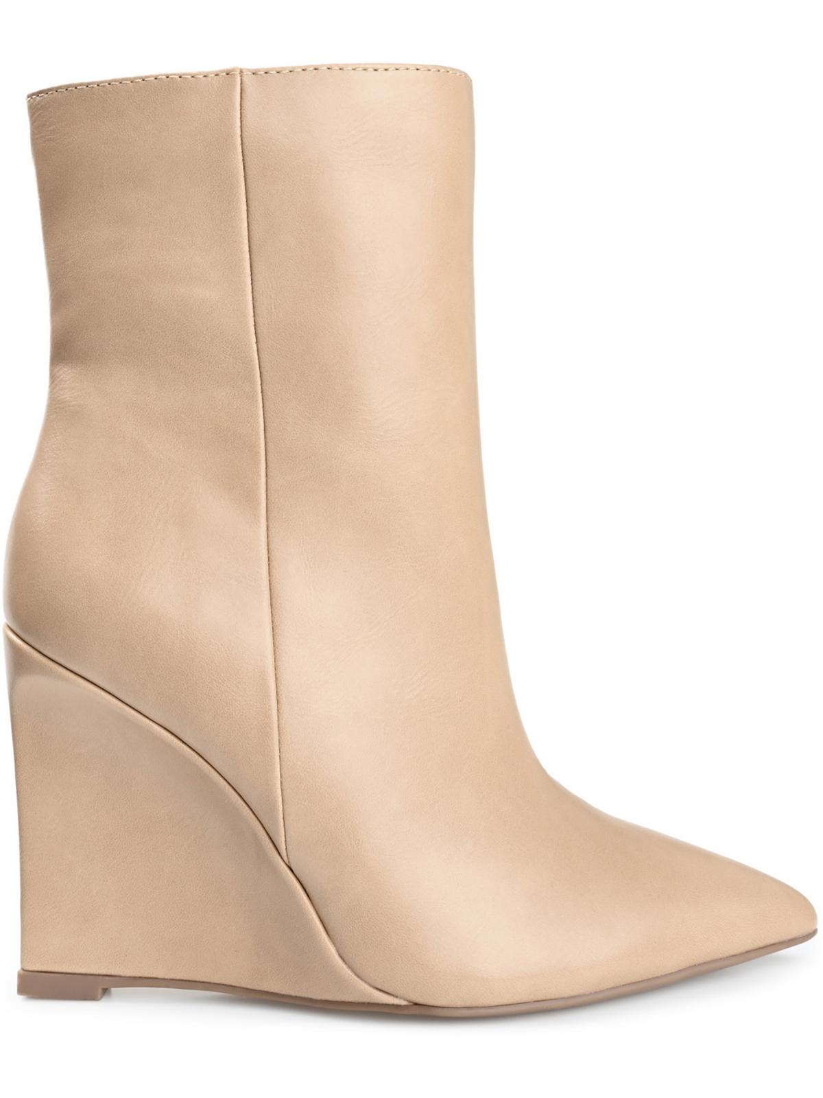 Journee Collection Womens Glorria Faux Leather Ankle Boots