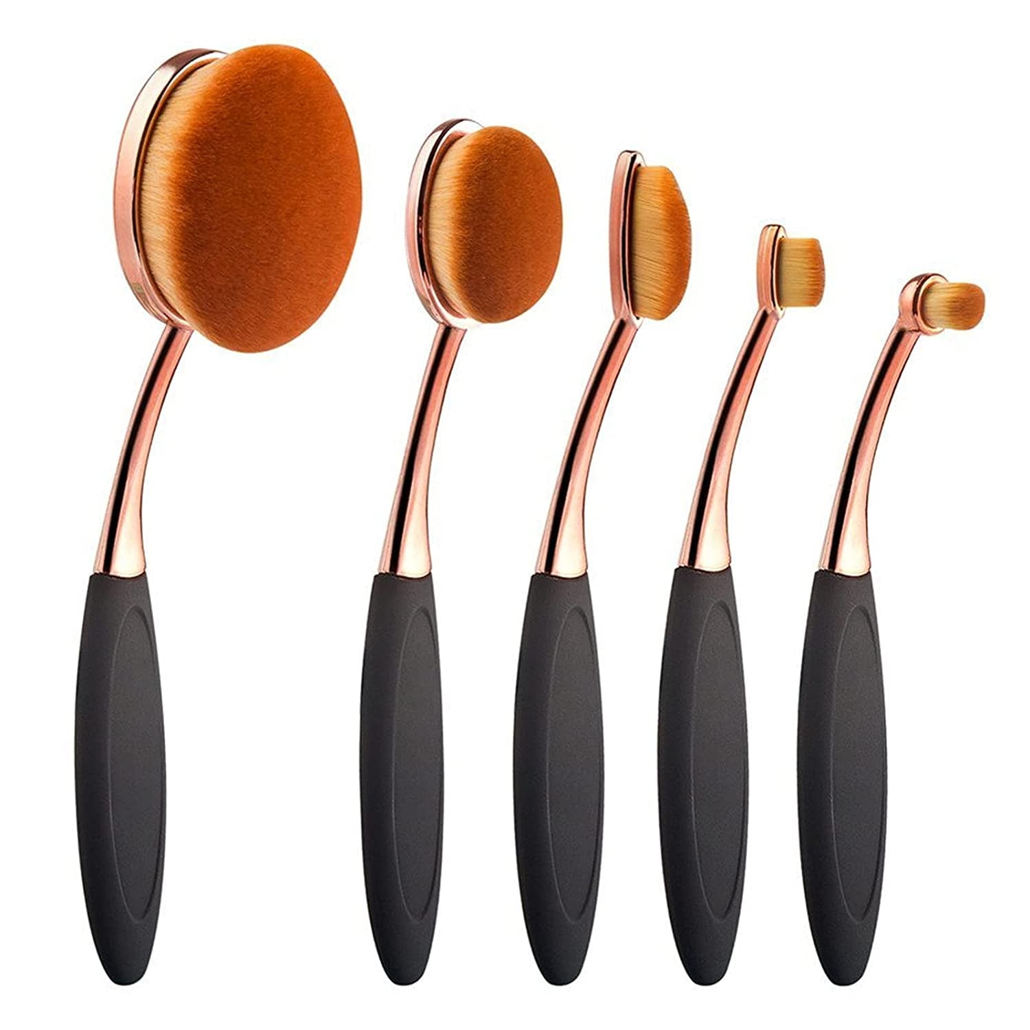 Oval Paddle Makeup Brush Set, 5 Piece