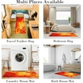 thumbnail image 6 of 2 Pieces Kitchen Rugs, Abstract Anti Fatigue Non Slip Foam Cushioned Orange Yellow Painting Modern Comfort Indoor Floor Mat Runner Rug Set for Laundry Office Sink Bathroom (17"X48"+17"X24"), 6 of 6