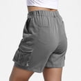 thumbnail image 6 of Horkkom Hiking Shorts Women Button Zipper Elastic Waist Cargo Shorts Running Athletic Travel Golf Shorts with Pockets S, 6 of 8