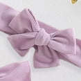 thumbnail image 5 of mgoYE My First Easter Baby Girl Outfit Newborn Summer Ruffle Romper Corduroy Sleeveless Jumpsuit Cute Easter Clothes with Headband(Purple,0-3 Months), 5 of 8