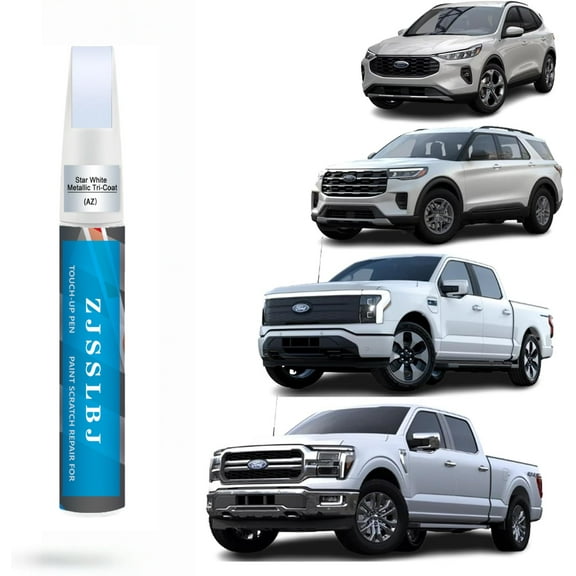 Car Touch Up Paint(Star White Metallic Tri-Coat(AZ)) for Ford, Car Paint Scratch Repair Kit, Quick & Easy Solution to Repair, 2 in 1 Scratch Remover Pen with 2PCS Disposable Micro Applicators