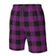 thumbnail image 4 of Fotbe Purple Black Plaid Trajes de Baño Estampados para Hombre, Shorts de Verano de Secado Rápido, Ropa de Playa, Bañadores-Large, 4 of 6