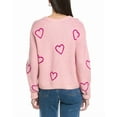 thumbnail image 2 of CeCe womens  Heart Jacquard Cardigan, m, Red, 2 of 3