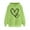 Green, variant on Oversized Hoodies for Women Graphic Heart Pullover Hooded Sweatshirt Drawstring Long Sleeve Loose Pockets Top with Hood (Green L)