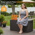 thumbnail image 2 of SHOUFTW 60-Gallon Waterproof Deck Box, UV-Resistant Resin Outdoor Storage, Lockable Wide-Opening Lid, Garden Patio Storage Bench, Brown, 2 of 7