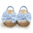 thumbnail image 5 of Kukoosong Toddler Sandals Baby Girls Bow Knot Sandals Cute Summer Flat Princess Shoes Infant First Walkers Blue 11, 5 of 7