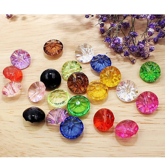 FOMIYES Pink Resin Round Shirt Button 50Pcs for Round Craft Button Sewing