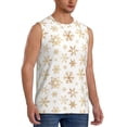 thumbnail image 2 of Kdxio gold Snowflake print for Men's Muscle T-shirt,Sleeveless for Workout Running Athletic Gym Lounge Casual, 2 of 5