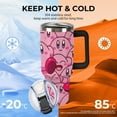 thumbnail image 5 of Kirby 40 Oz Tumbler with Handle And Straw, Stainless Steel Double Wall Vacuum Insulated Coffee Cup Travel Mug for Gym, Outdoors, Commute, Work, 5 of 8