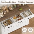 thumbnail image 5 of Homfa 42.5'' Kitchen Buffet Sideboard Cabinet, 3 Drawers Farmhouse Coffee Bar Storage Cabinet with Adjustable Shelf, White, 5 of 7
