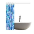 thumbnail image 3 of BPBOP Geometric Pattern Shower Curtain, Quatrefoil Watercolor Blue Polyester Fabric Shower Curtain Bathroom Sets 60x72 Inches, 3 of 3