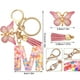 thumbnail image 2 of Llaveros con letras iniciales, llavero con letras del alfabeto, llavero de mariposa con borla rosa, 2 of 9