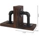 thumbnail image 4 of Bookends metal madera diseño tubería industrial para estantes libros pesados decoración oficina, 4 of 8