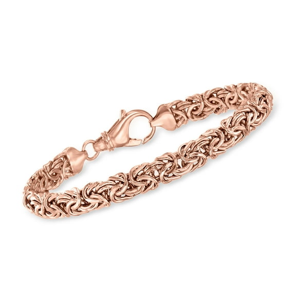 Ross-Simons 18kt Rose Gold Over Sterling Silver Byzantine Bracelet, Women's, Adult