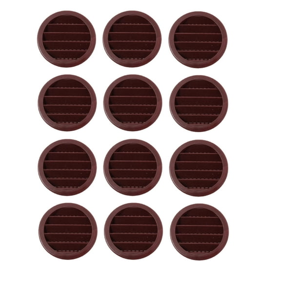 12 Pack 2" Brown Round Plastic Louver Soffit Air Vent