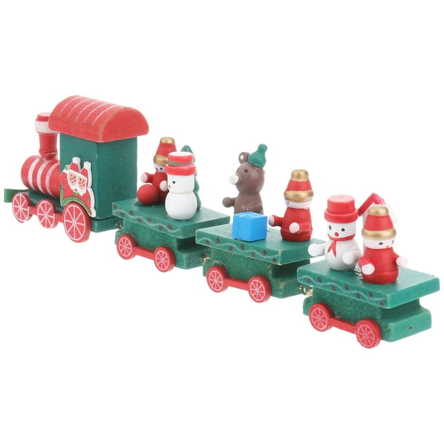 WRITWAA 1Set Holiday Train Decoration Bamboo Train Shape Green Party Decor