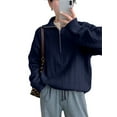 thumbnail image 2 of Women'S Sweaters Fall Winter Quarter Zip Casual Ribbed Cable Knit Pullover Navy Blue M, 2 of 7