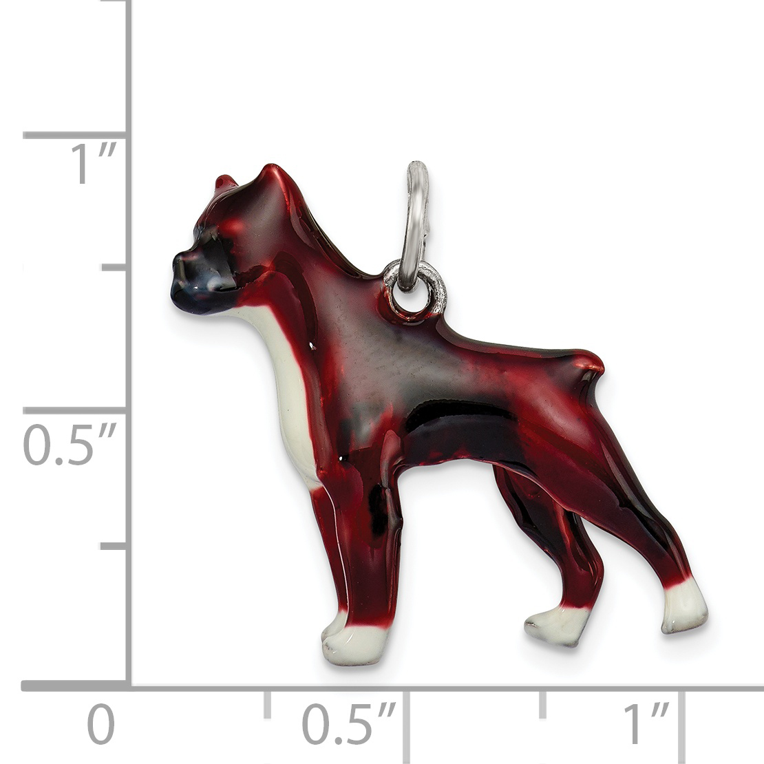 Primal Silver Sterling Silver Enameled Boxer Dog Charm Walmart