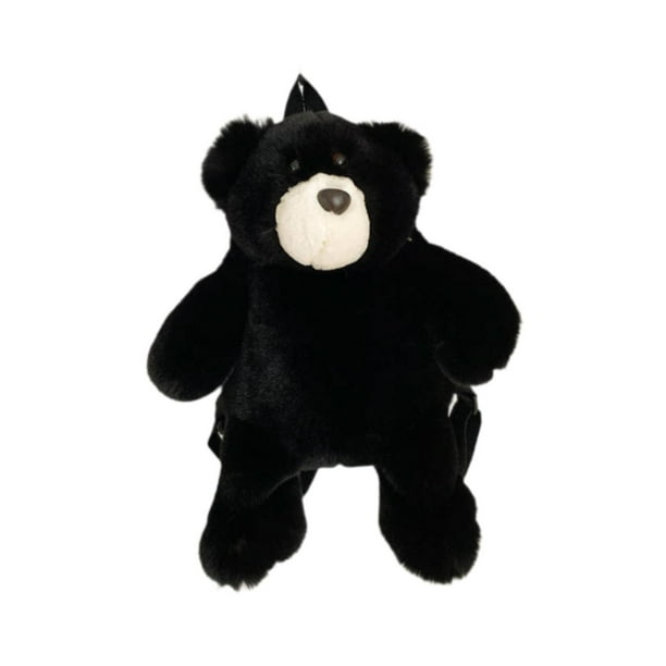 Mochila de oso de peluche Yinane para estudiantes universitarios Negro