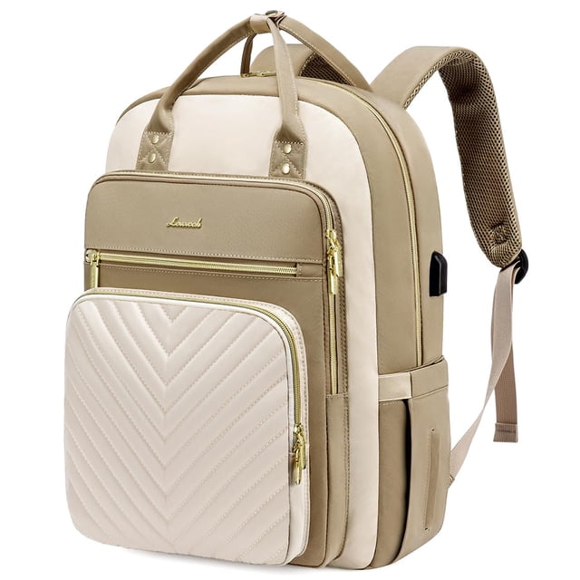 Mochila para portátil LOVEVOOK 15.6 pulgadas impermeable para mujer, color caqui