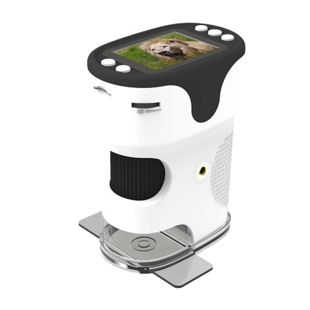 Microscopio digital portátil con pantalla LCD y portaobjetos de muestra Blanco